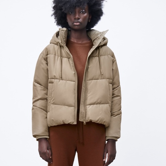 coor puffer jacket MA-1 韓国　ハルキの古着　ZARA好き Zara Cream Puffer Jacket - Shop on Pinterest